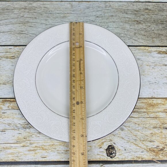 American Manor China CHANTILLY Cream Flowers Platinum Salad Lunch Plates Set 7 - Picture 11 of 16